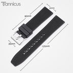 Classic Black Genuine Crocodile Leather Watch Strap