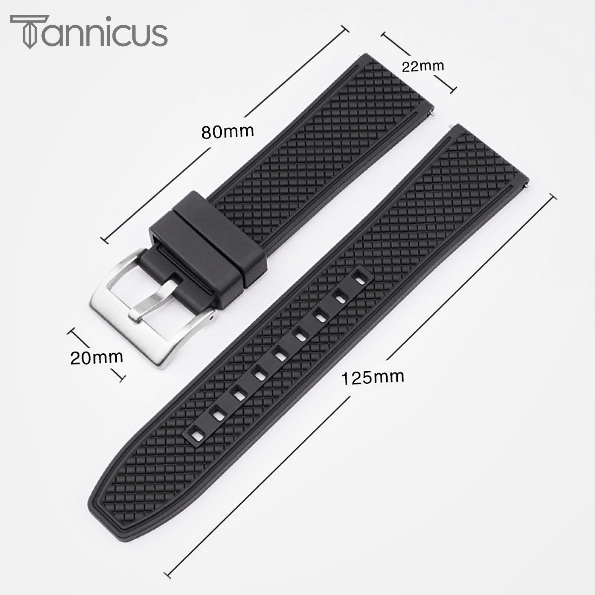 Classic Black Genuine Crocodile Leather Watch Strap