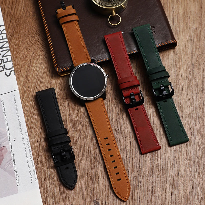 Vintage Genuine Leather Watch Strap for Apple Watch & Huawei