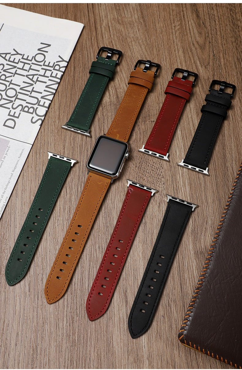 Vintage Genuine Leather Watch Strap for Apple Watch & Huawei