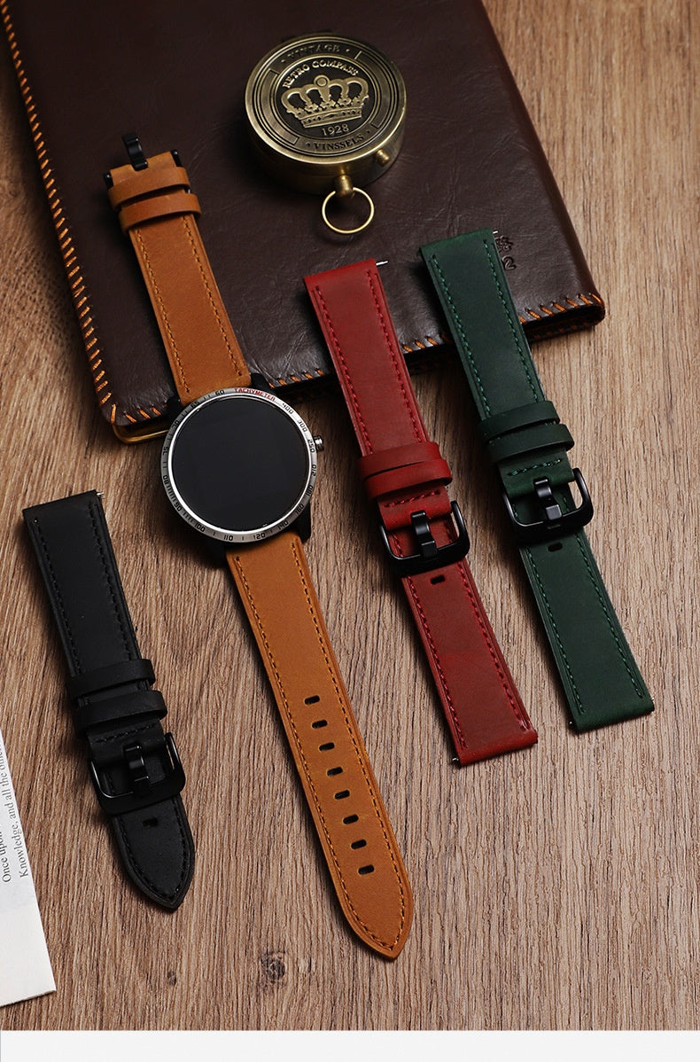 Vintage Genuine Leather Watch Strap for Apple Watch & Huawei
